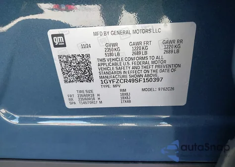 2025 Cadillac Xt4 Fwd Premium Luxury from USA, damaged, VIN 1GYFZCR49SF150397